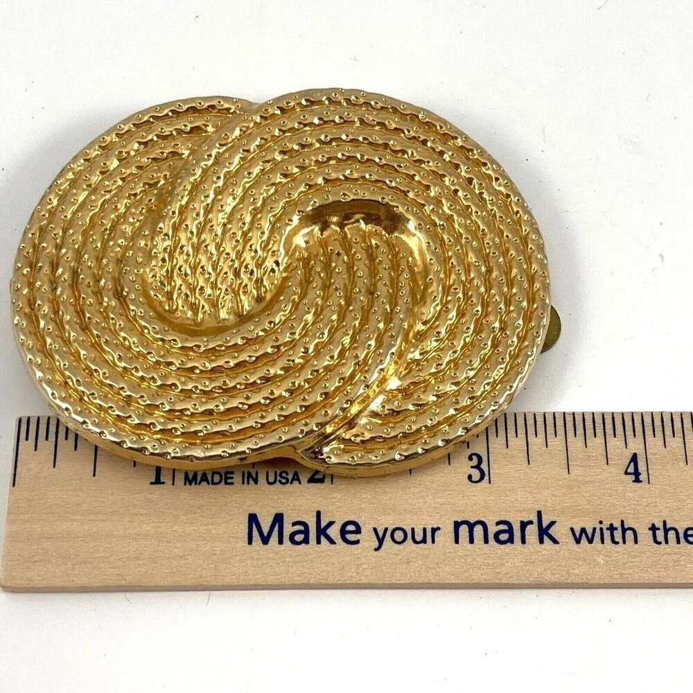 Vintage Belt Buckle Women's Nan Lewis Rope‎ Woven Circles Women's 80s 90s